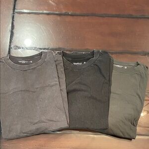 Abercrombie 3  Men's Classic Crew Neck T-Shirt Set - Black, Gray, and gray xxl